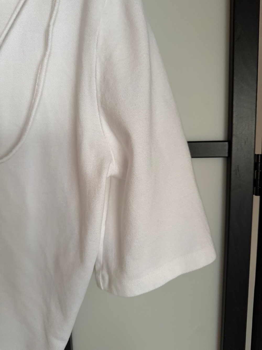 Pushbutton White Structural Drape-Back Button-Up Top - Picture 15 of 16